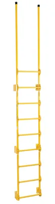 Vestil Steel Walk Through Dock Ladder 9 Step 300 Lb. Capacity Yellow