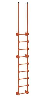 Vestil Steel Walk Through Dock Ladder 9 Step 300 Lb. Capacity Orange
