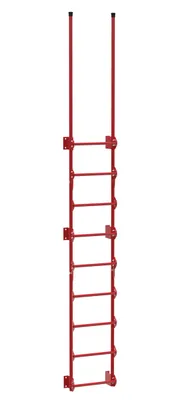 Vestil Steel Walk Through Dock Ladder 9 Step 300 Lb. Capacity Red