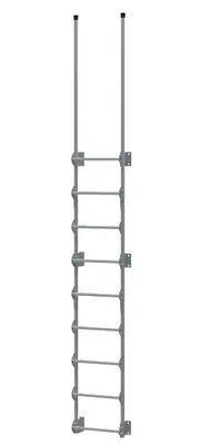 Vestil Steel Walk Through Dock Ladder 9 Step 300 Lb. Capacity Silver