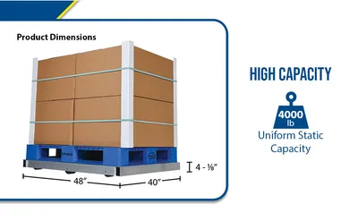 Vestil DOL-4048-6NT-FL aluminum pallet dollie feature highlights