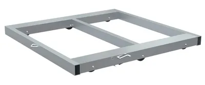 Vestil Aluminum Pallet Dolly With Floor Lock 42 In. x 48 In. 4,000 Lb. Capacity Silver