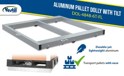 Vestil DOL-4848-6T-FL aluminum pallet dollie feature highlights