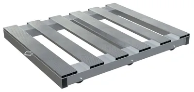 Vestil Aluminum Pallet Dolly with Pallet Top 40 In. x 48 In. 4000 Lb. Capacity Silver