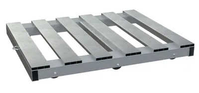 Vestil Aluminum Pallet Dolly with Pallet Top and Tilt 40 In. x 48 In. 4000 Lb. Capacity Silver