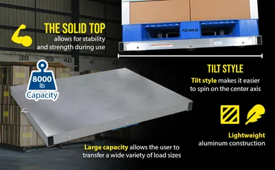 Vestil DOL-ST-3648-10T aluminum pallet dollie feature highlights