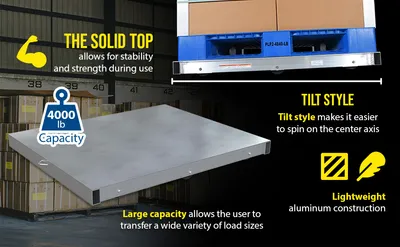 Vestil DOL-ST-4048-6T aluminum pallet dollie feature highlights