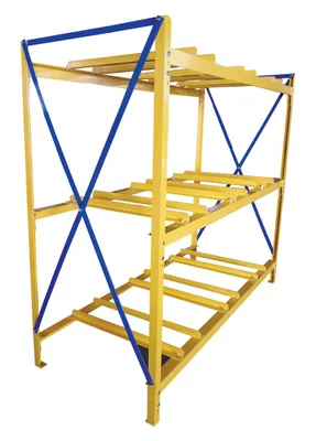 Vestil Steel Horizontal 9 Drum Storage Rack 3 Wide 3 High 7200 Lb. Capacity Yellow