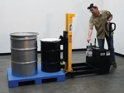 Vestil DRLT-CB-54-MDML counter balanced drum stacker shown from an alternate angle