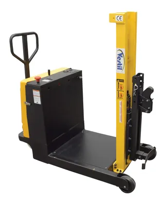 Vestil DRLT-CB-54-MDPL counter balanced drum stacker shown from an alternate angle