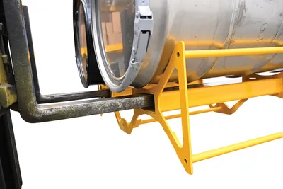 Vestil DRMR-3055-FP drum rack with fork pocket shown from an alternate angle