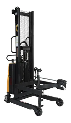 Vestil Steel Air Powered Drum Lifter/Rotator/Transporter 57 In. x 31 In. x 85 In. 550 Lb. Capacity Black/Yellow