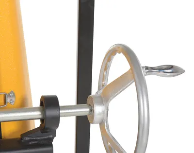 Vestil DRUM-LRT-DC portable drum lifter rotator transporter shown from an alternate angle