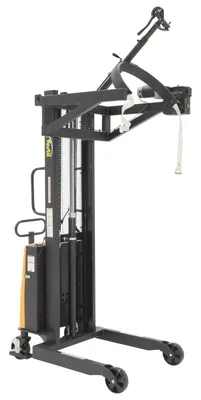 Vestil DRUM-LRT-DC-II portable drum lifter rotator transporter shown from an alternate angle