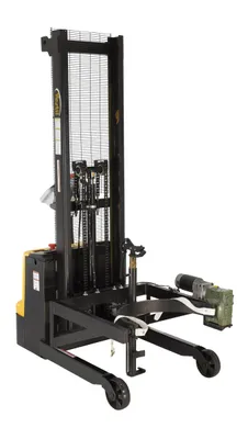 Vestil Steel DC Powered Drum Lifter/Rotator/Transporter with Scale 34-5/8 In. x 61-13/16 In. x 85-7/16 In. 550 Lb. Capacity Black/Yellow