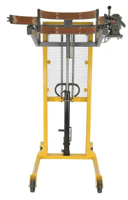 Vestil DRUM-LRT-EC economy portable drum lifter rotator transporter shown from an alternate angle