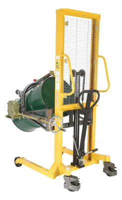 Vestil DRUM-LRT-ESJ economy portable drum lifter rotator transporter shown from an alternate angle
