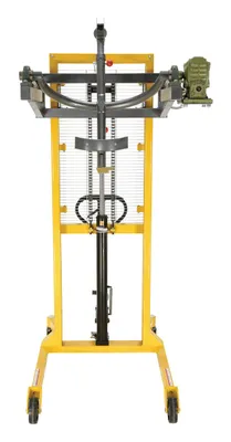 Vestil DRUM-LRT-ESJ economy portable drum lifter rotator transporter shown from an alternate angle