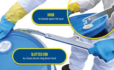 Vestil DRUM-PLB drum lid tool feature highlights