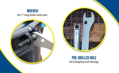 Vestil DRUM-PLB drum lid tool feature highlights