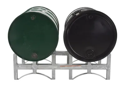 Vestil DRUM-RACK-2-G stackable drum rack shown from an alternate angle