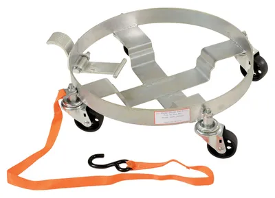 Vestil Steel Tilting Drum Dolly Three Tier 21-1/2 In. x 21-1/2 In. x 5-7/8 In. 900 Lb. Capacity Silver