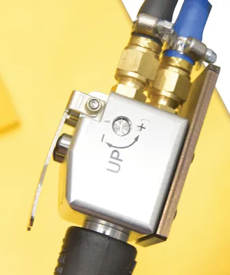 Vestil DSJ-300-P air balance jib lifter shown from an alternate angle
