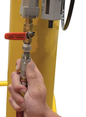 Vestil DSJ-300-P air balance jib lifter shown from an alternate angle