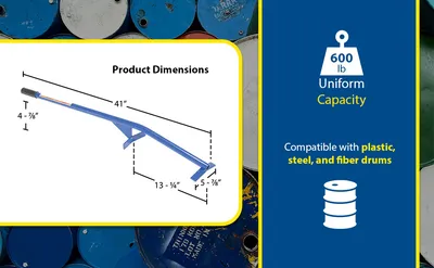 Vestil DTP-11 manual drum upender feature highlights