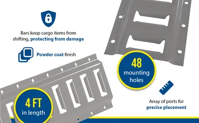 Vestil E-TRK-4-GY-1PK cargo bar feature highlights