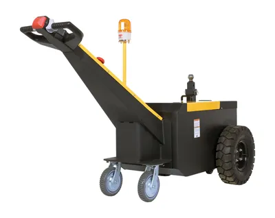 Vestil E-TUG-HD-100 electric powered tugger shown from an alternate angle