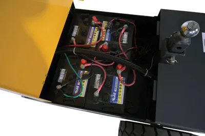 Vestil E-TUG-HD-100 electric powered tugger shown from an alternate angle