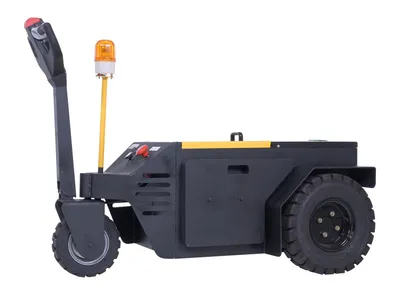 Vestil E-TUG-HD-120 electric powered tugger shown from an alternate angle