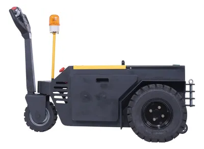 Vestil E-TUG-HD-120 electric powered tugger shown from an alternate angle