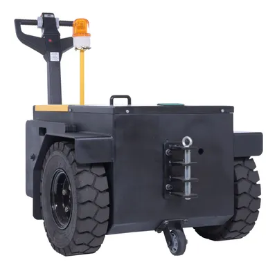 Vestil E-TUG-HD-120 electric powered tugger shown from an alternate angle