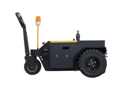 Vestil E-TUG-HD-180 electric powered tugger shown from an alternate angle