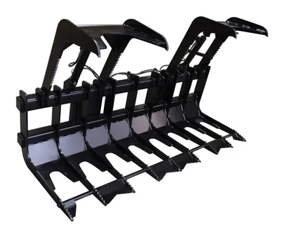 Vestil Steel Skid Steer Grab Bucket 73 In. Overall Width Black