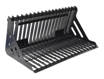 Vestil Steel Low Profile Skid Steer Rock Grader 72 In. Black