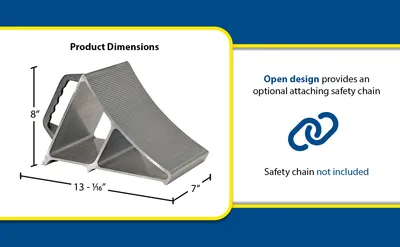 Vestil EALUM-7-HNDG aluminum wheel chock feature highlights