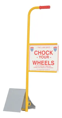 Vestil EALUM-7-HS aluminum wheel chock shown from an alternate angle