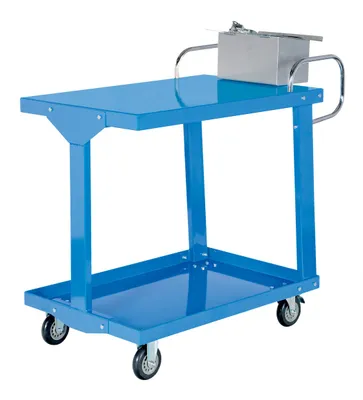 Vestil EASY-A-2436-WT easy-access steel stock truck shown from an alternate angle