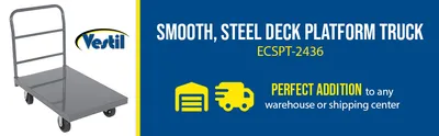 Vestil ECSPT-2436 steel platform truck (smooth or treadplate) feature highlights