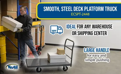 Vestil ECSPT-2448 steel platform truck (smooth or treadplate) feature highlights