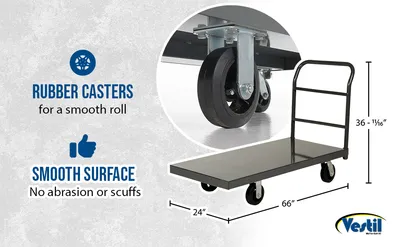 Vestil ECSPT-2460 steel platform truck (smooth or treadplate) feature highlights