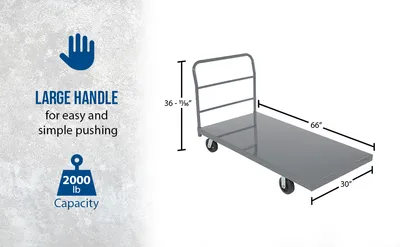 Vestil ECSPT-3060 steel platform truck (smooth or treadplate) feature highlights