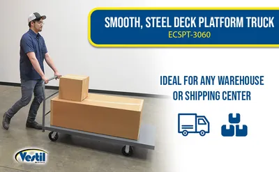 Vestil ECSPT-3060 steel platform truck (smooth or treadplate) feature highlights