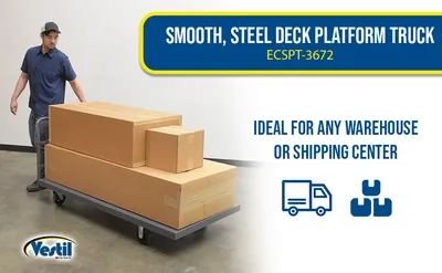 Vestil ECSPT-3672 steel platform truck (smooth or treadplate) feature highlights