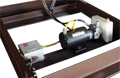 Vestil EH-66-20 electric hydraulic dock leveler shown from an alternate angle