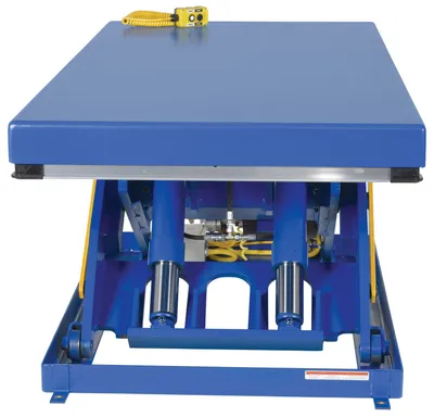 Vestil EHLT-3672-8-44 electric hydraulic scissor lift table shown from an alternate angle