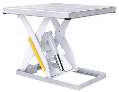 Vestil Partially Stainless Steel Electric Hydraulic Lift Table 48 In. x 48 In. 2000 Lb. Capacity Blue/Silver